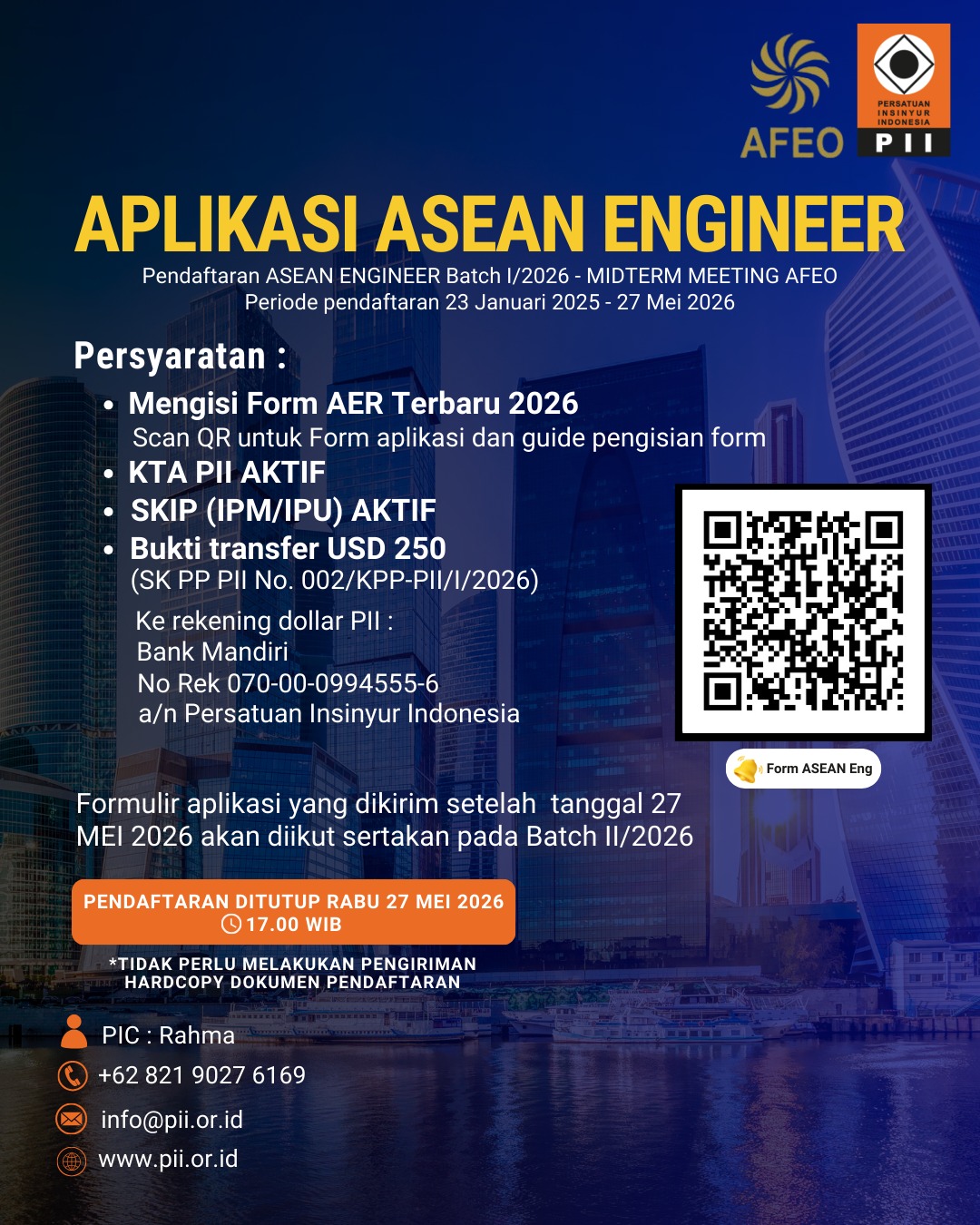 APLIKASI ASEAN ENGINEER BATCH I/2026 TELAH DIBUKA