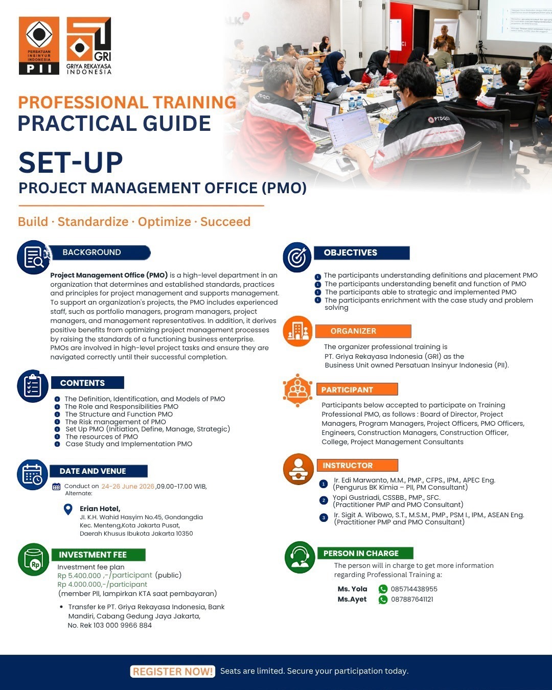 Professional Training: Practical Guide Set-Up Project Management Office (PMO)