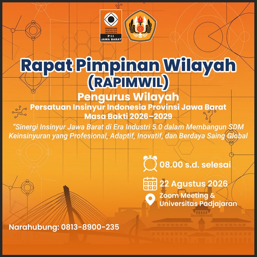 Rapat Pimpinan Wilayah (RAPIMWIL)  Pengurus Wilayah Persatuan Insinyur Indonesia Provinsi Jawa Barat Masa Bakti 2026–2029